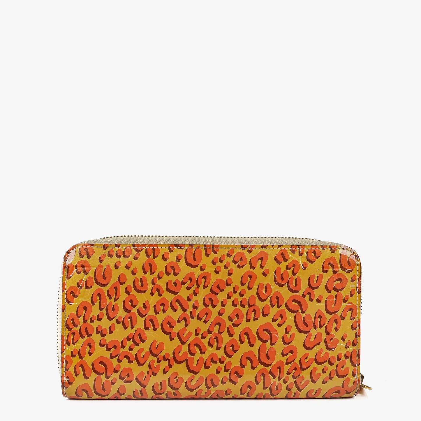 Louis Vuitton Zippy Leopard Print Vernis Blanc Corail Wallet