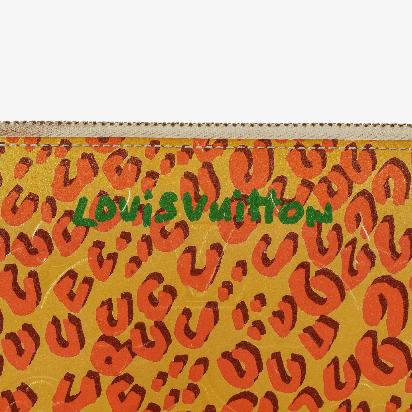 Louis Vuitton Zippy Leopard Print Vernis Blanc Corail Wallet