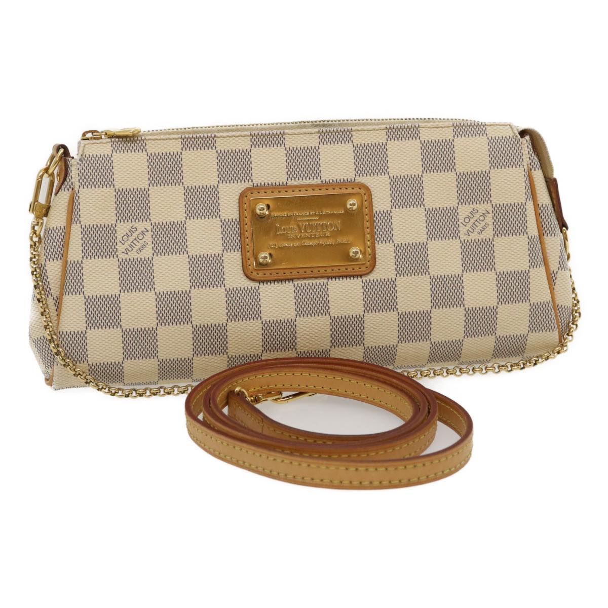 LOUIS VUITTON Damier Azur Eva 2Way Shoulder Hand Pouch N55214 LV Auth lt415