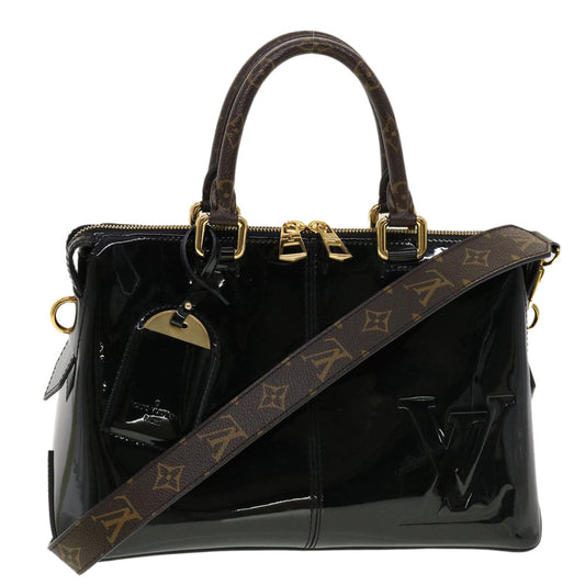 LOUIS VUITTON Monogram Vernis Tote Miroir Tote Bag 2way Noir M54626 lt769