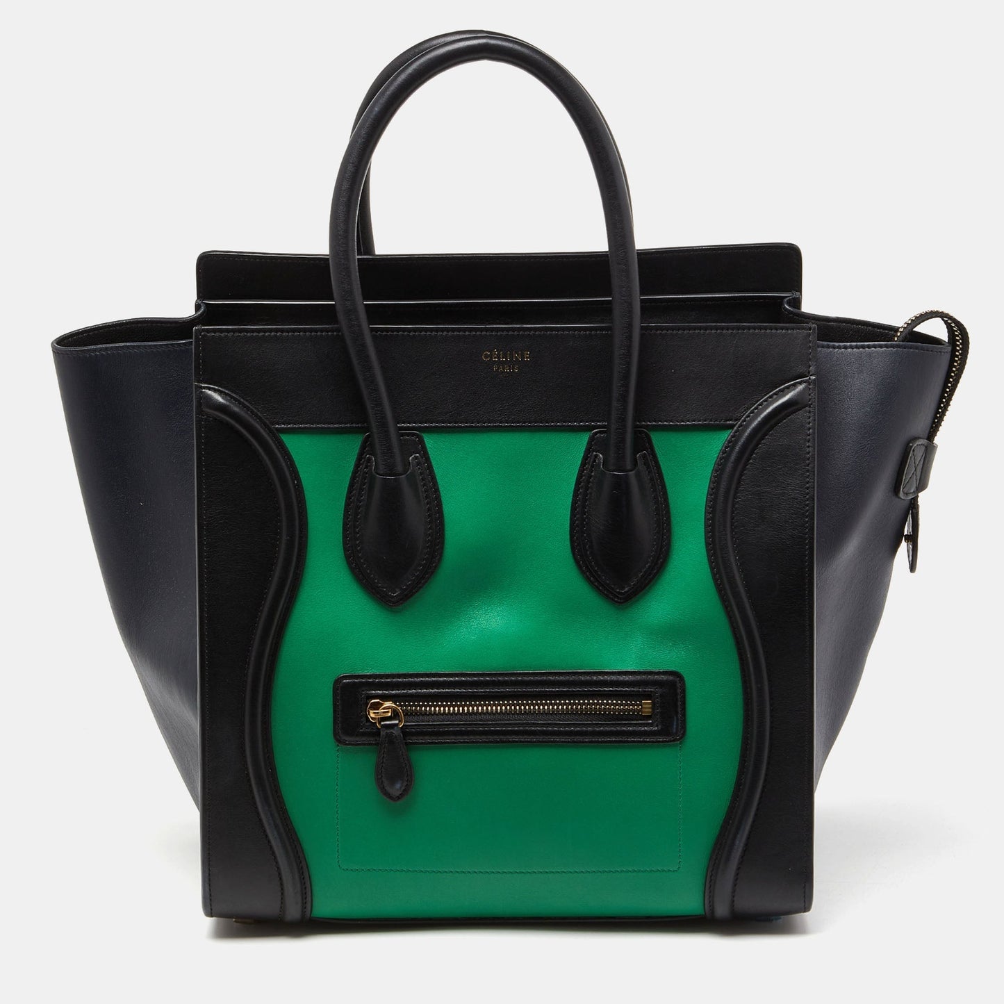 Luxury CELINE Tricolor Leather Mini Luggage Tote