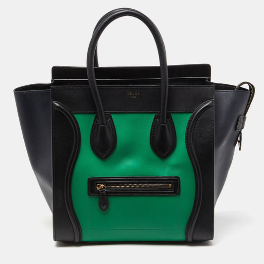 Luxury CELINE Tricolor Leather Mini Luggage Tote