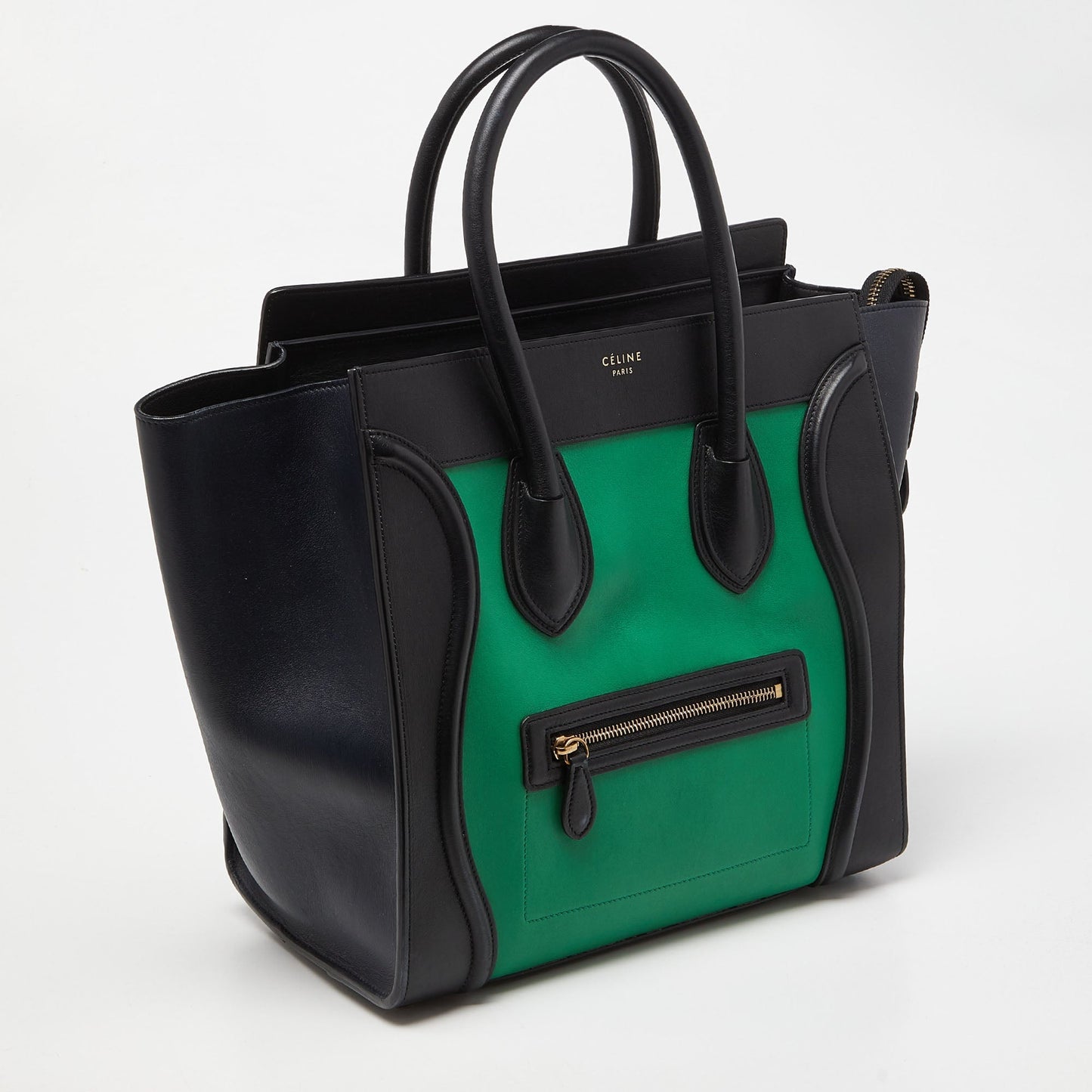 Luxury CELINE Tricolor Leather Mini Luggage Tote