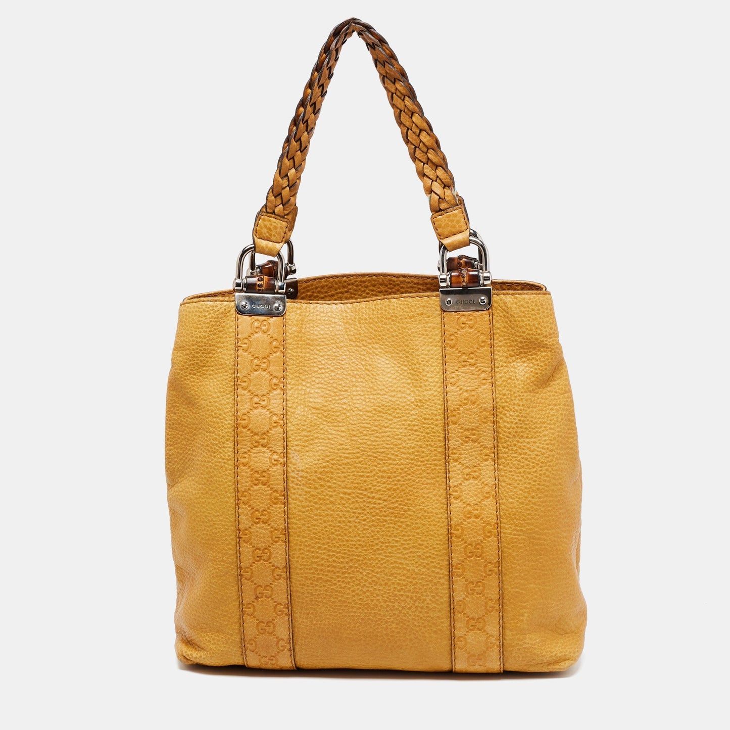 Gucci Bamboo Yellow Leather Tote