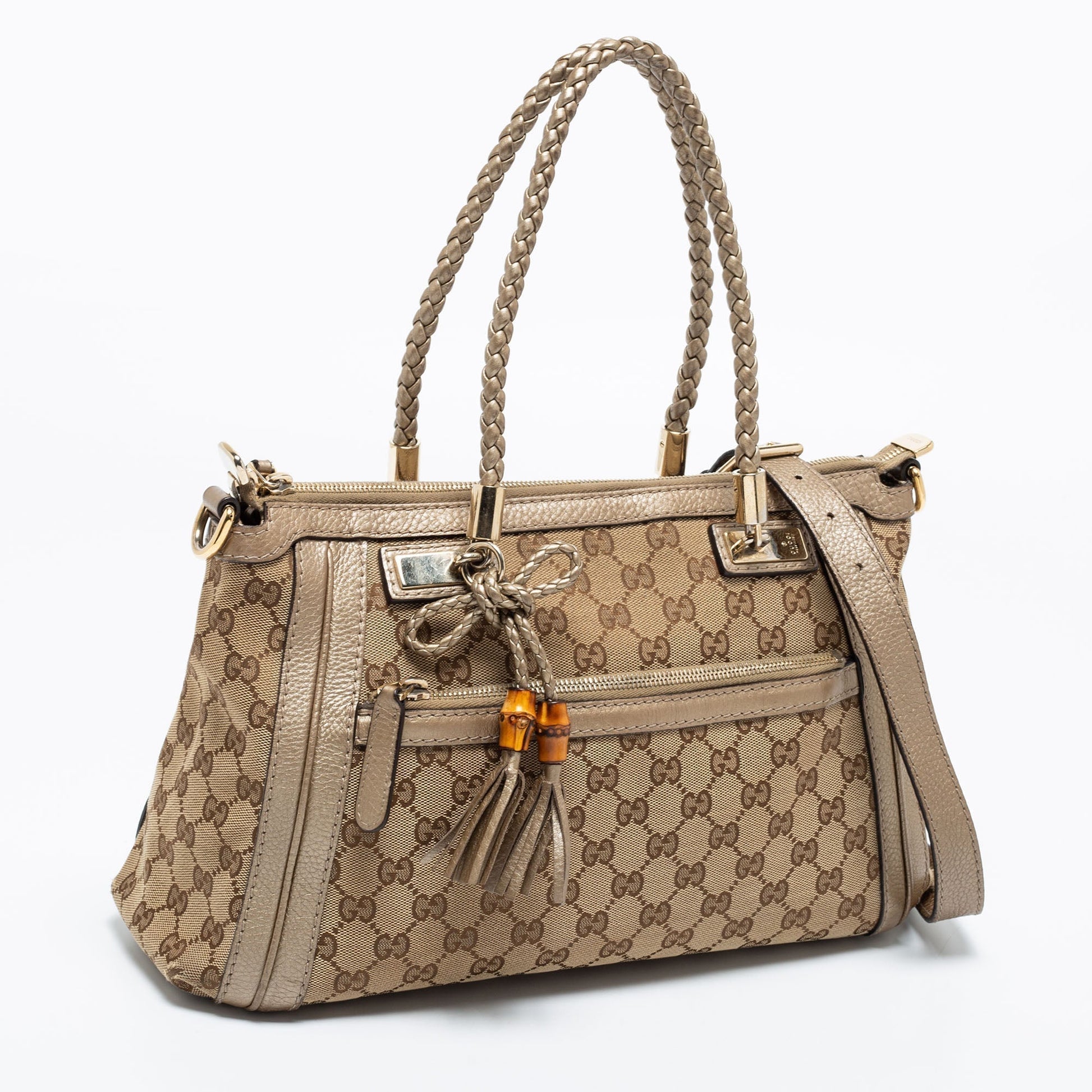Gucci Leather Canvas Tote Style 66