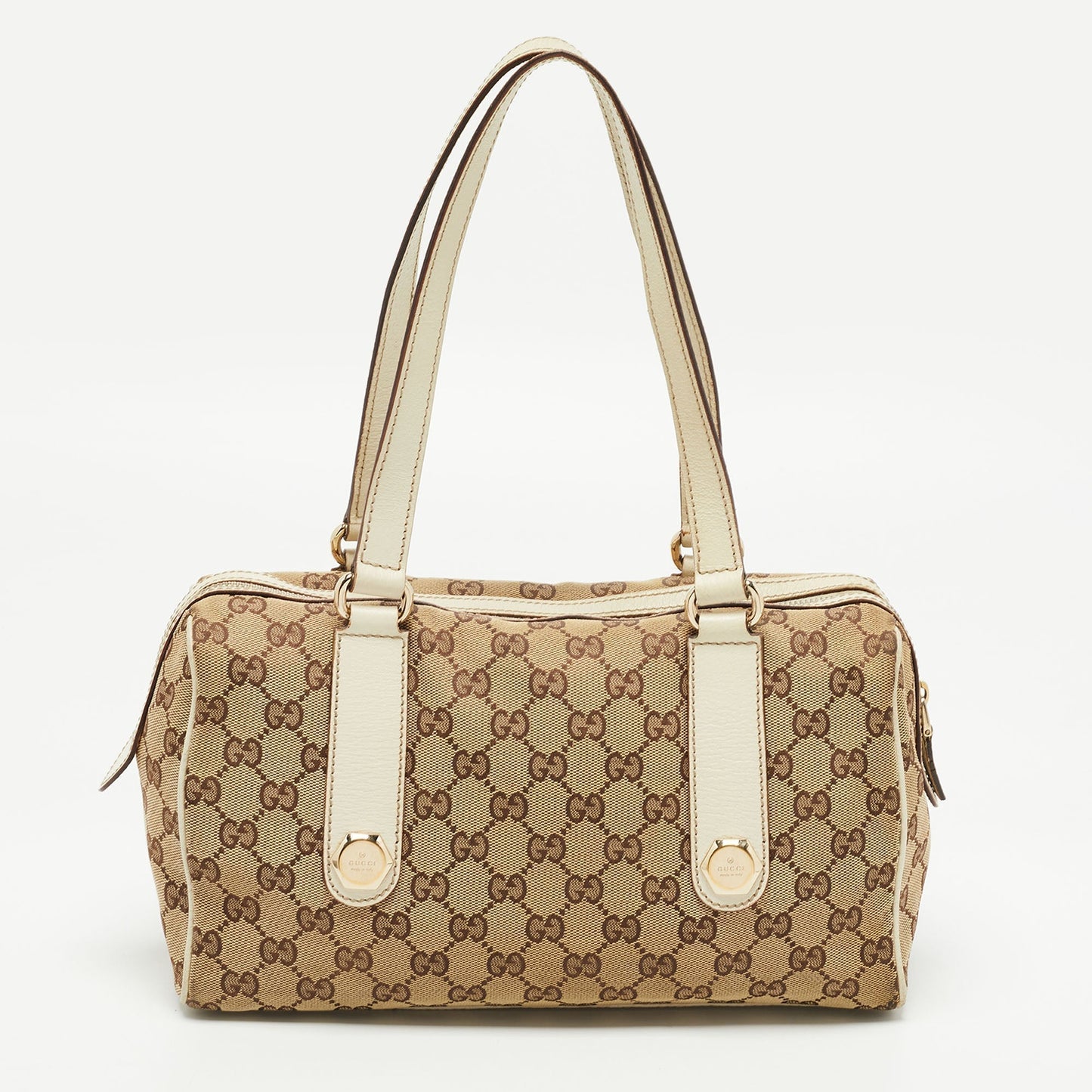 Gucci Boston Leather Canvas Boston Bag Style 2