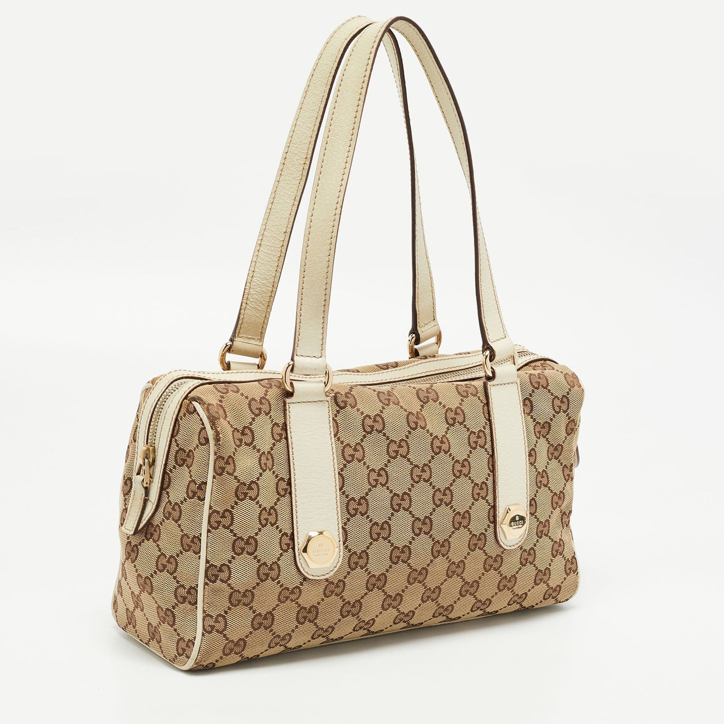 Gucci Boston Leather Canvas Boston Bag Style 2