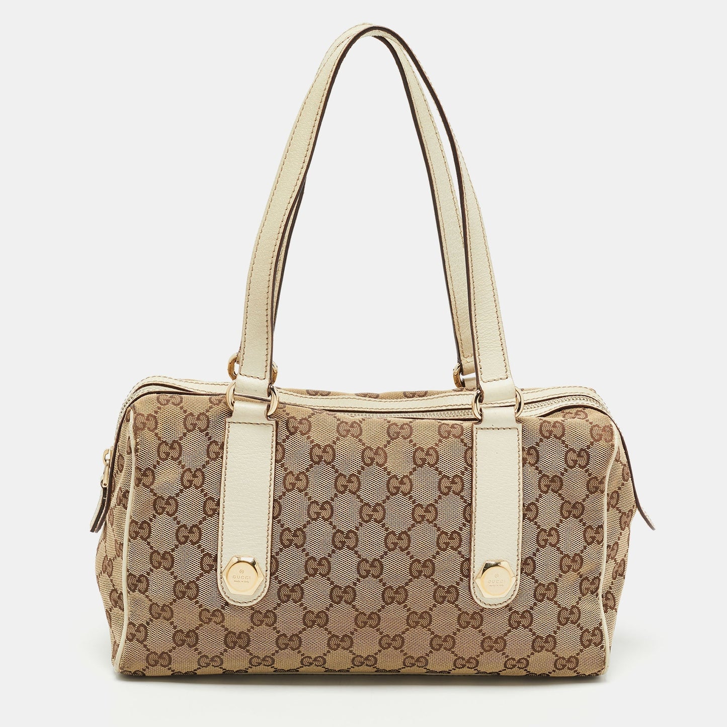 Gucci Boston Leather Canvas Boston Bag Style 2