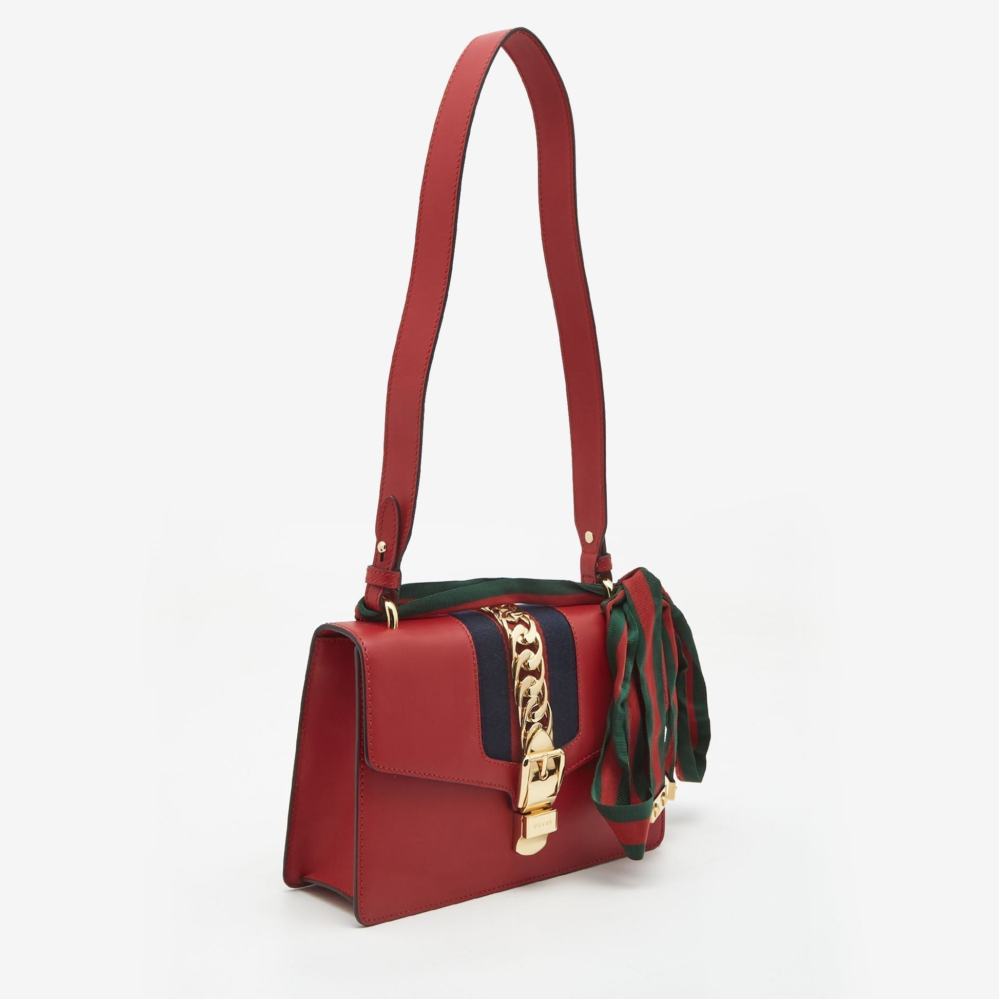 Gucci Sylvie Red Leather Chain Shoulder Bag Style 2