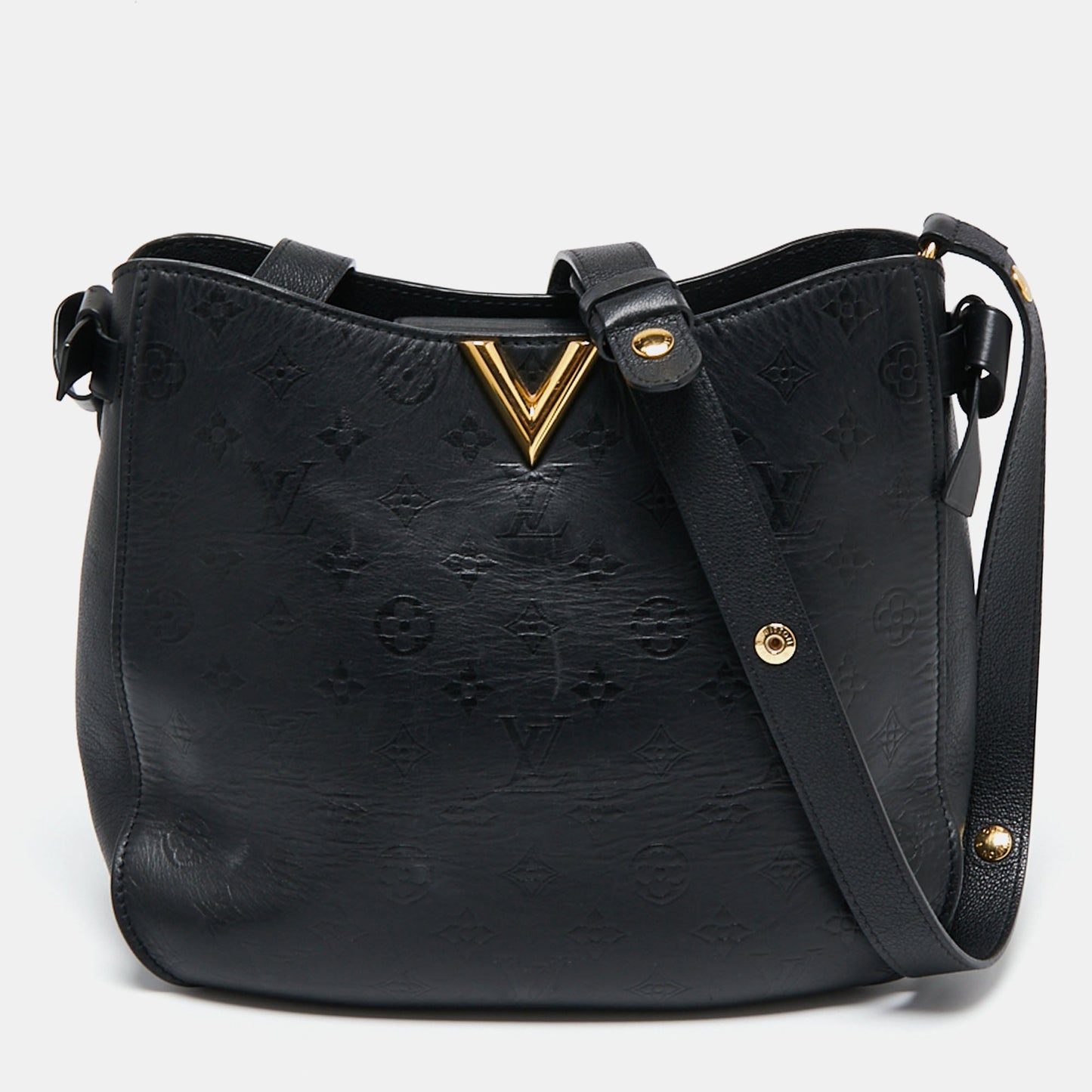 Louis Vuitton Black Monogram Leather Very Hobo Bag