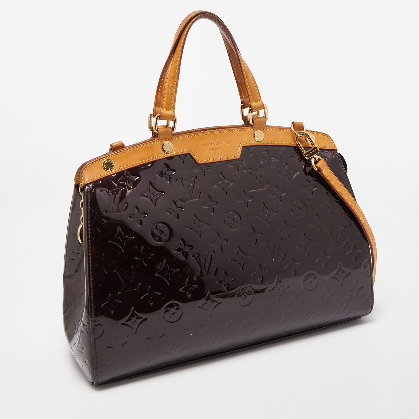 LOUIS VUITTON Amarante Monogram Vernis Brea MM Bag
