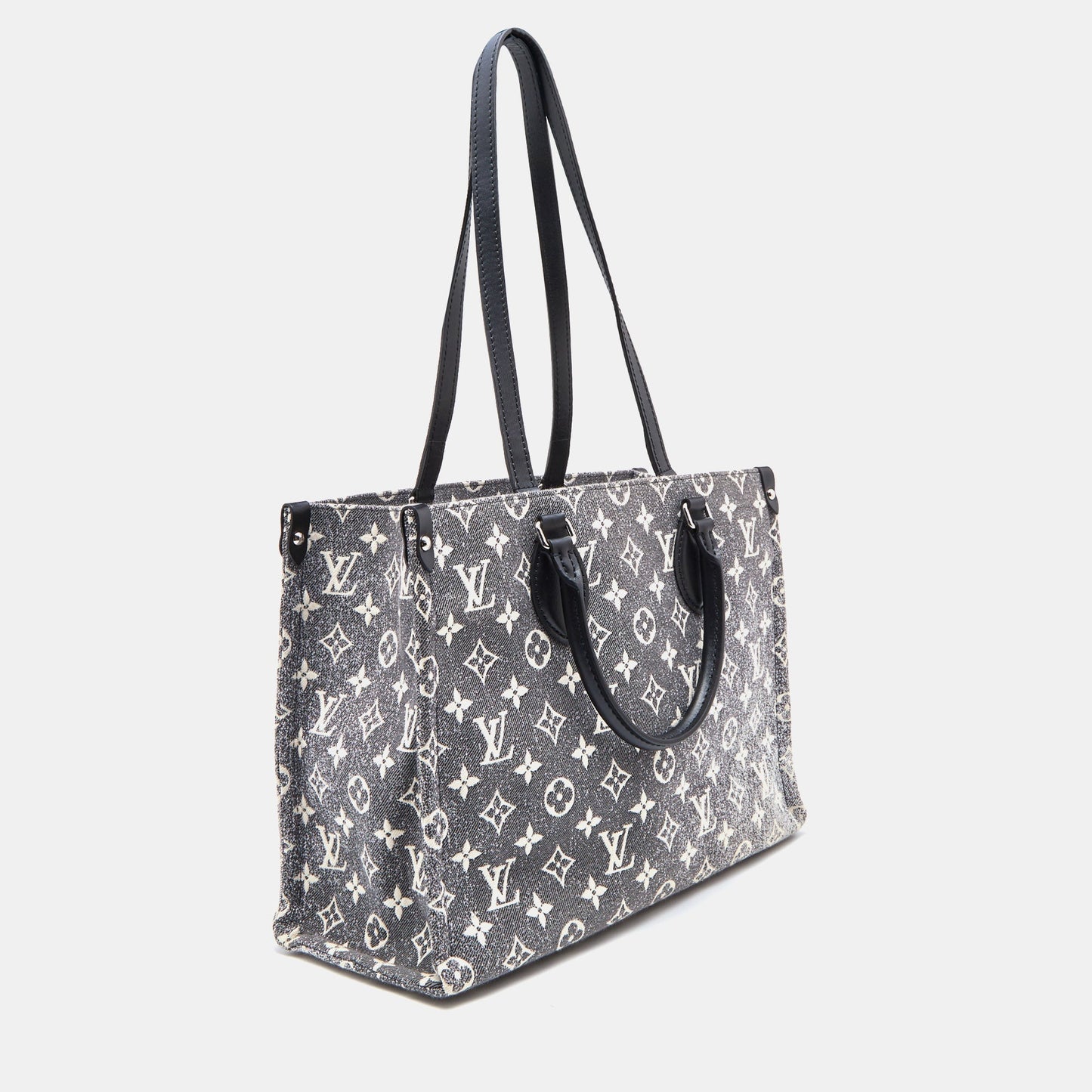 LOUIS VUITTON Black Monogram and Leather OnTheGo MM Bag