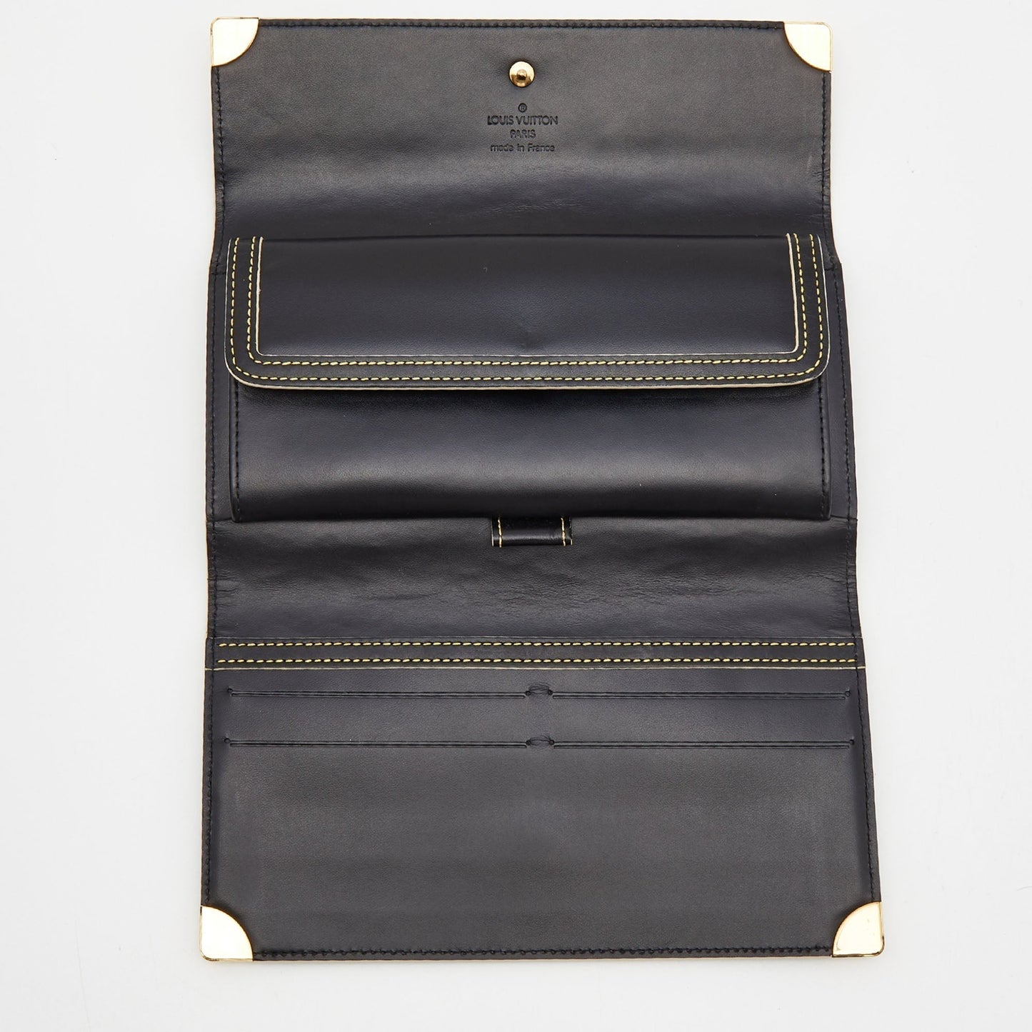 LOUIS VUITTON Black Leather Porte Tresor International Wallet