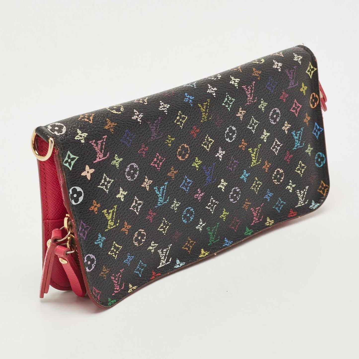 LOUIS VUITTON Black Monogram Multicolore Canvas Insolite Pistache Wallet