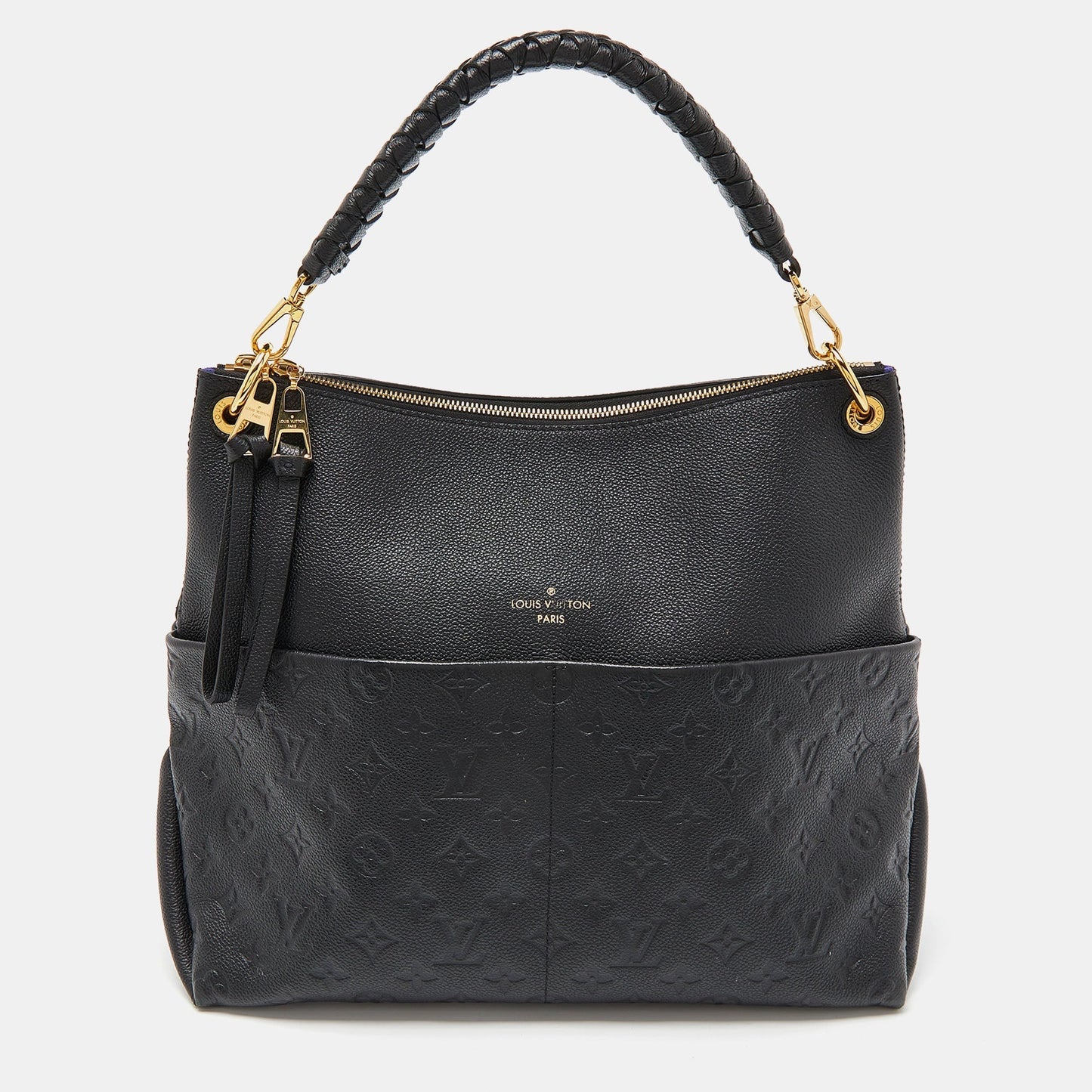 LOUIS VUITTON Black Monogram Empreinte Leather Maida Bag