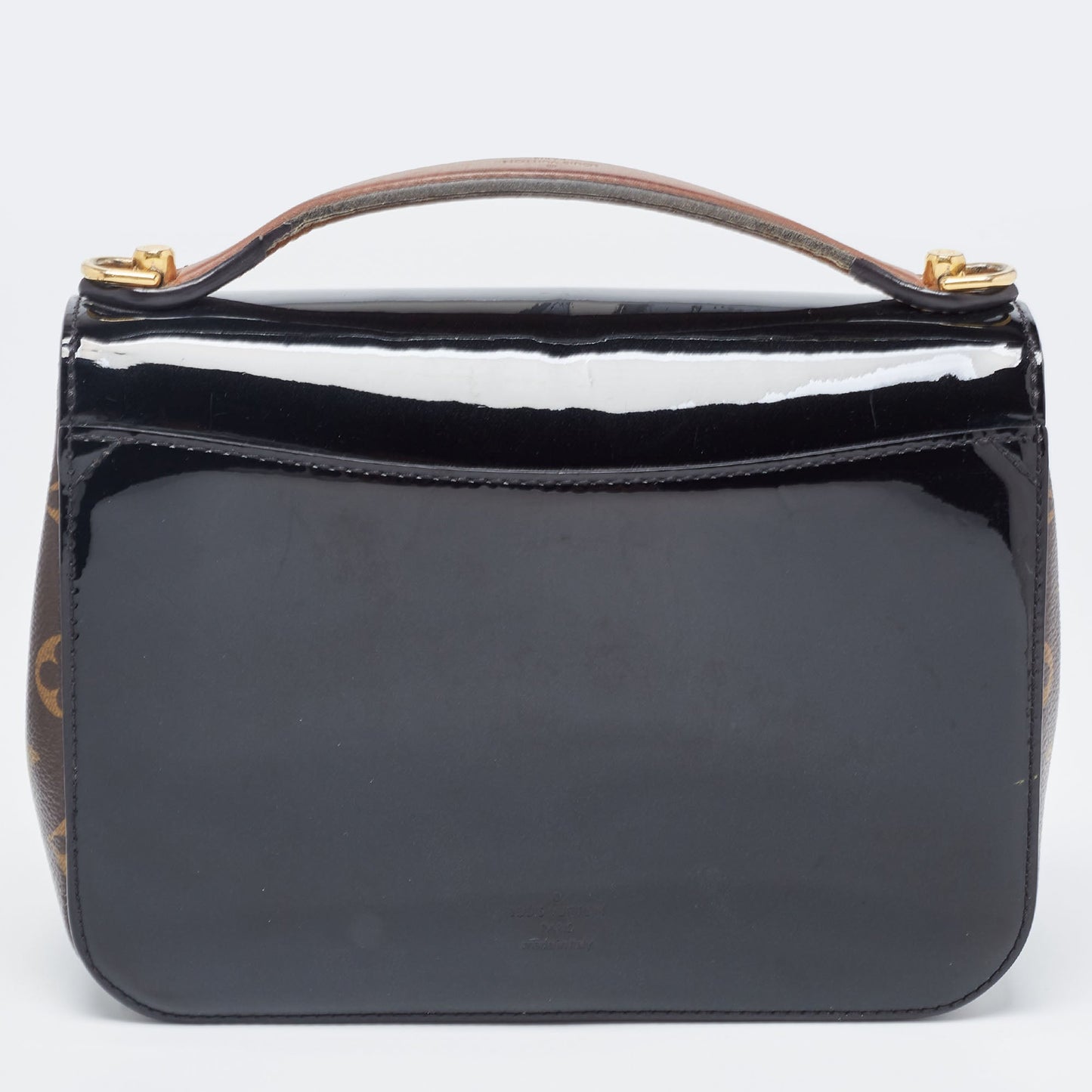 LOUIS VUITTON Black Vernis Leather and Monogram Canvas Cherrywood BB Bag