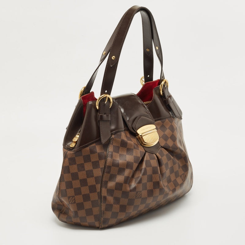 LOUIS VUITTON Damier Ebene Canvas Sistina GM Bag