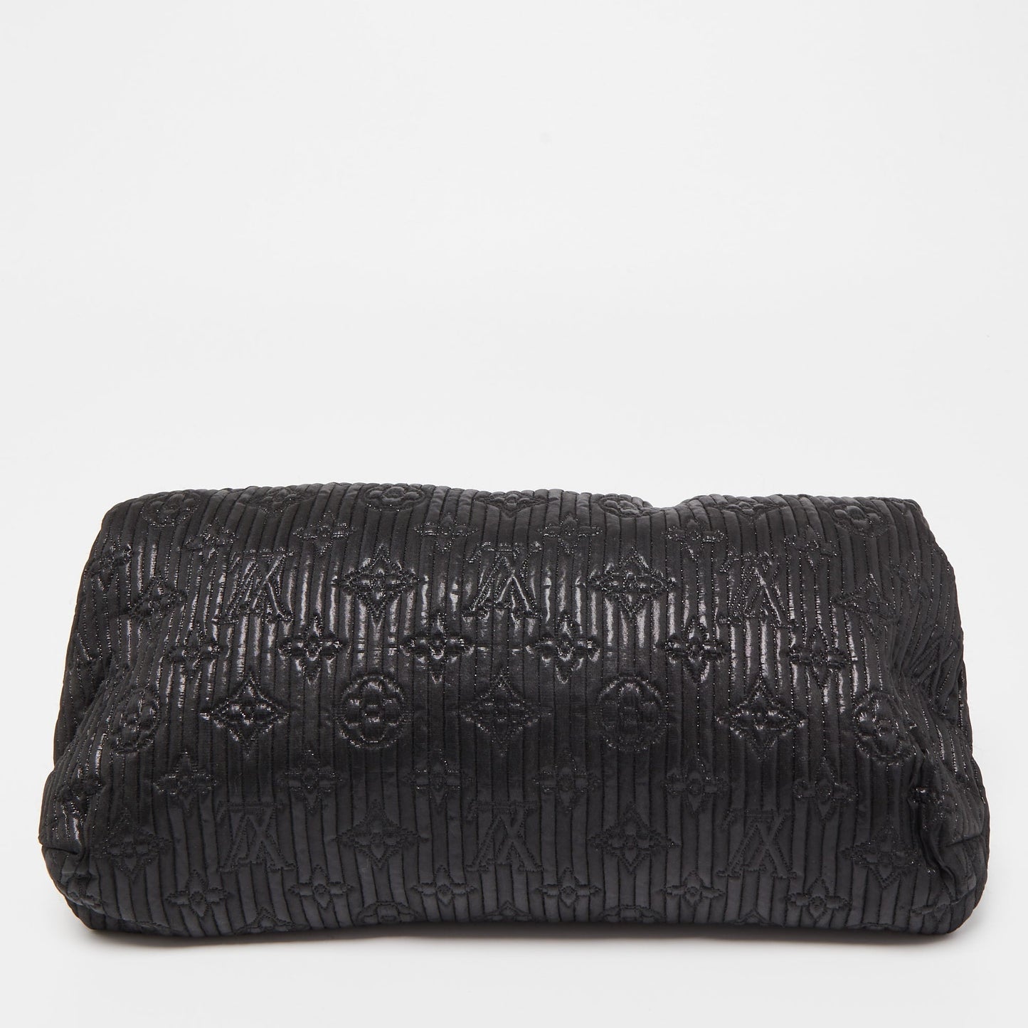 LOUIS VUITTON Black Shimmering Monogram Jacquard Limited Edition Altair Clutch