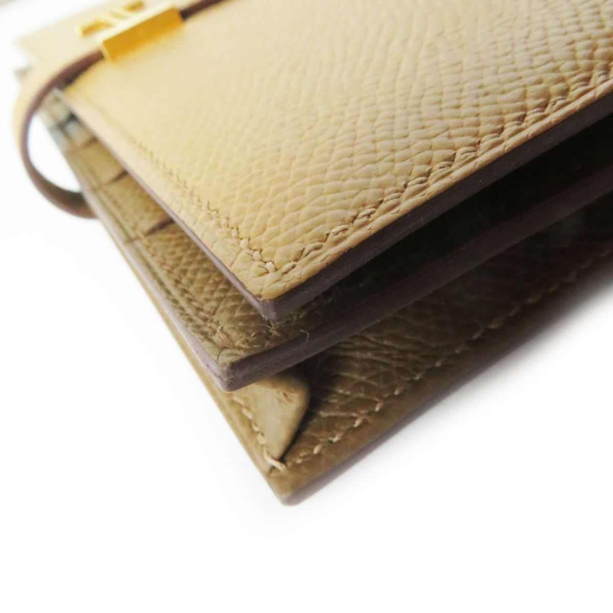 HERMES Long Wallet Purse Main?FEpsom Biscuit/Arzan Women Used