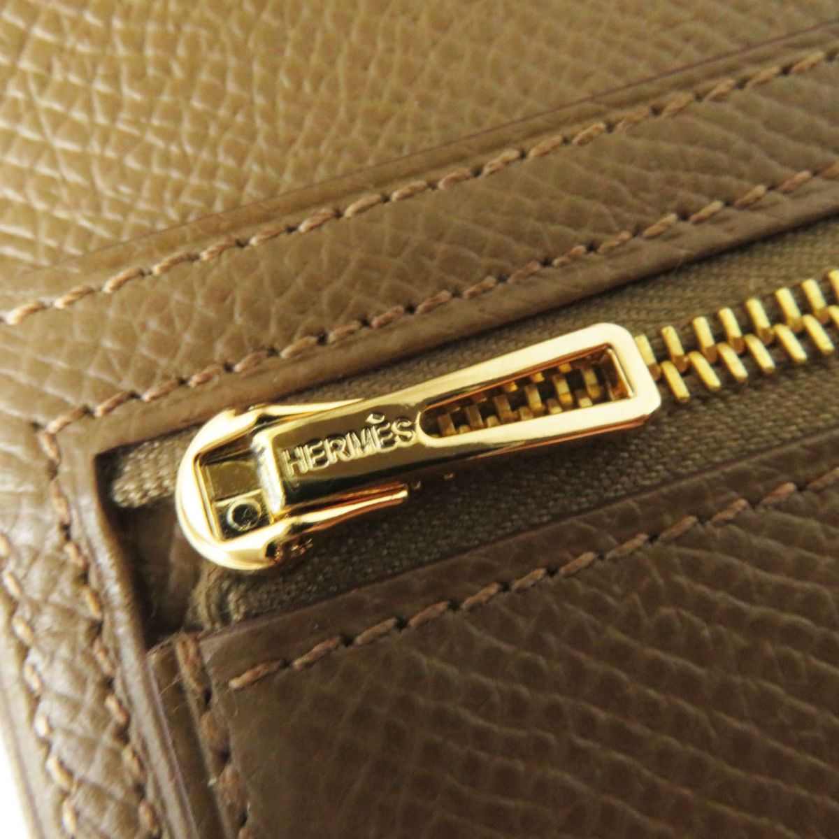 HERMES Long Wallet Purse Main?FEpsom Biscuit/Arzan Women Used