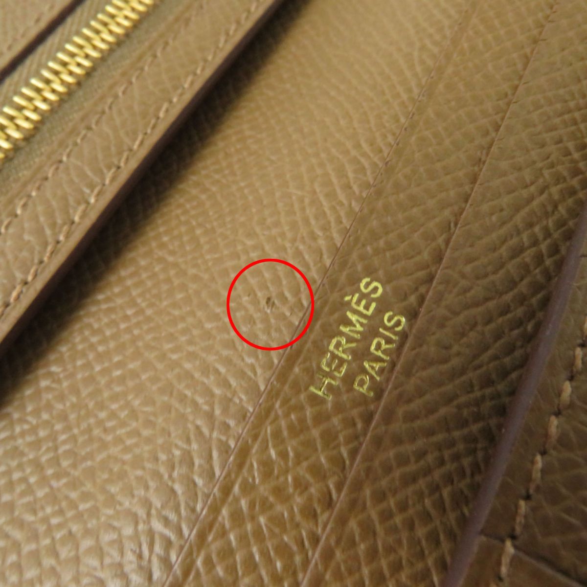 HERMES Long Wallet Purse Main?FEpsom Biscuit/Arzan Women Used