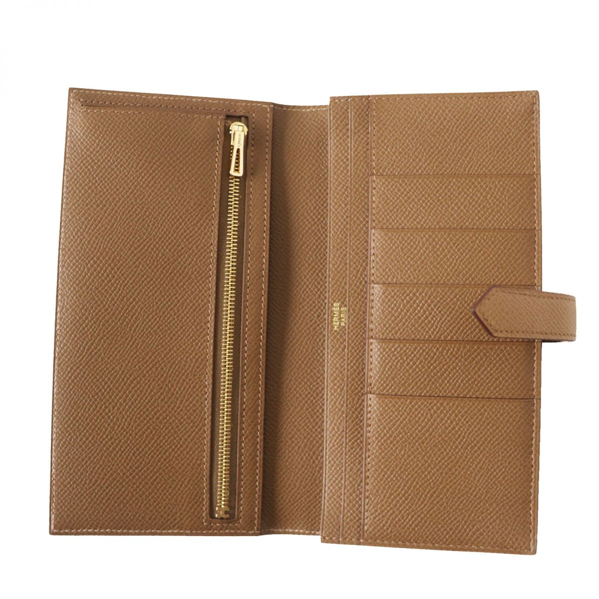 HERMES Long Wallet Purse Main?FEpsom Biscuit/Arzan Women Used
