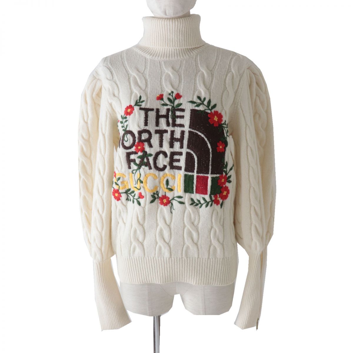 GUCCI knit Main: 100% wool, part: 50% acrylic, part: 50% wool White x multi Women XS