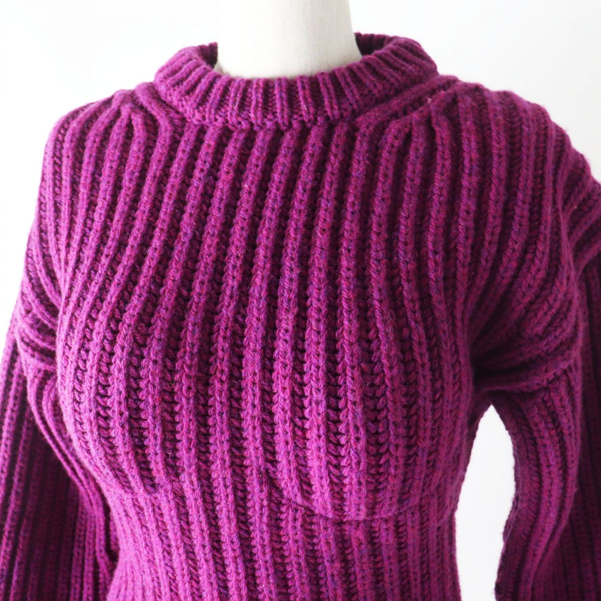 PRADA sweater Main: 100% virgin wool, Part: 100% silk purple Women 38
