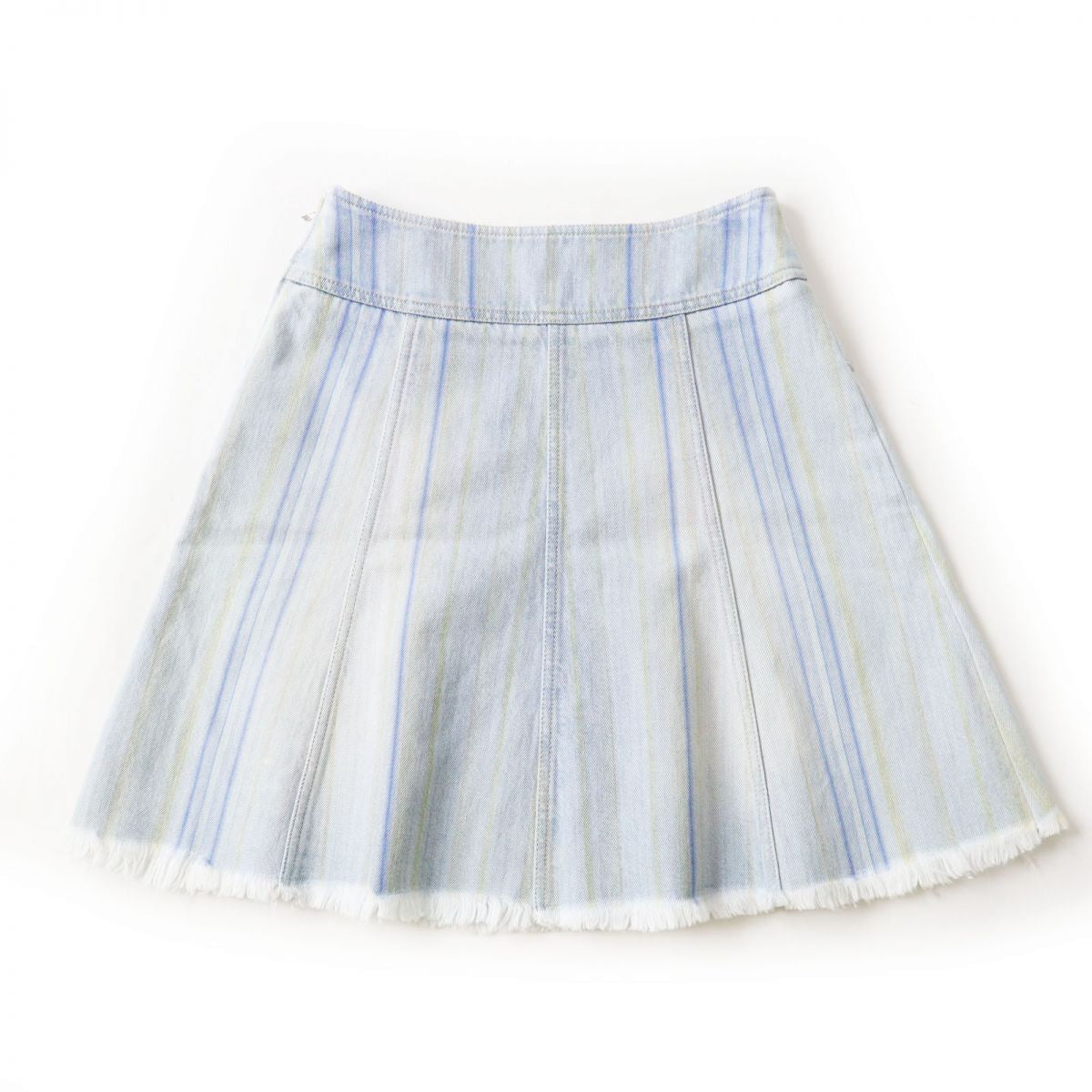 CHANEL skirt Main: 100% cotton Light blue x multi stripe pattern Women 34