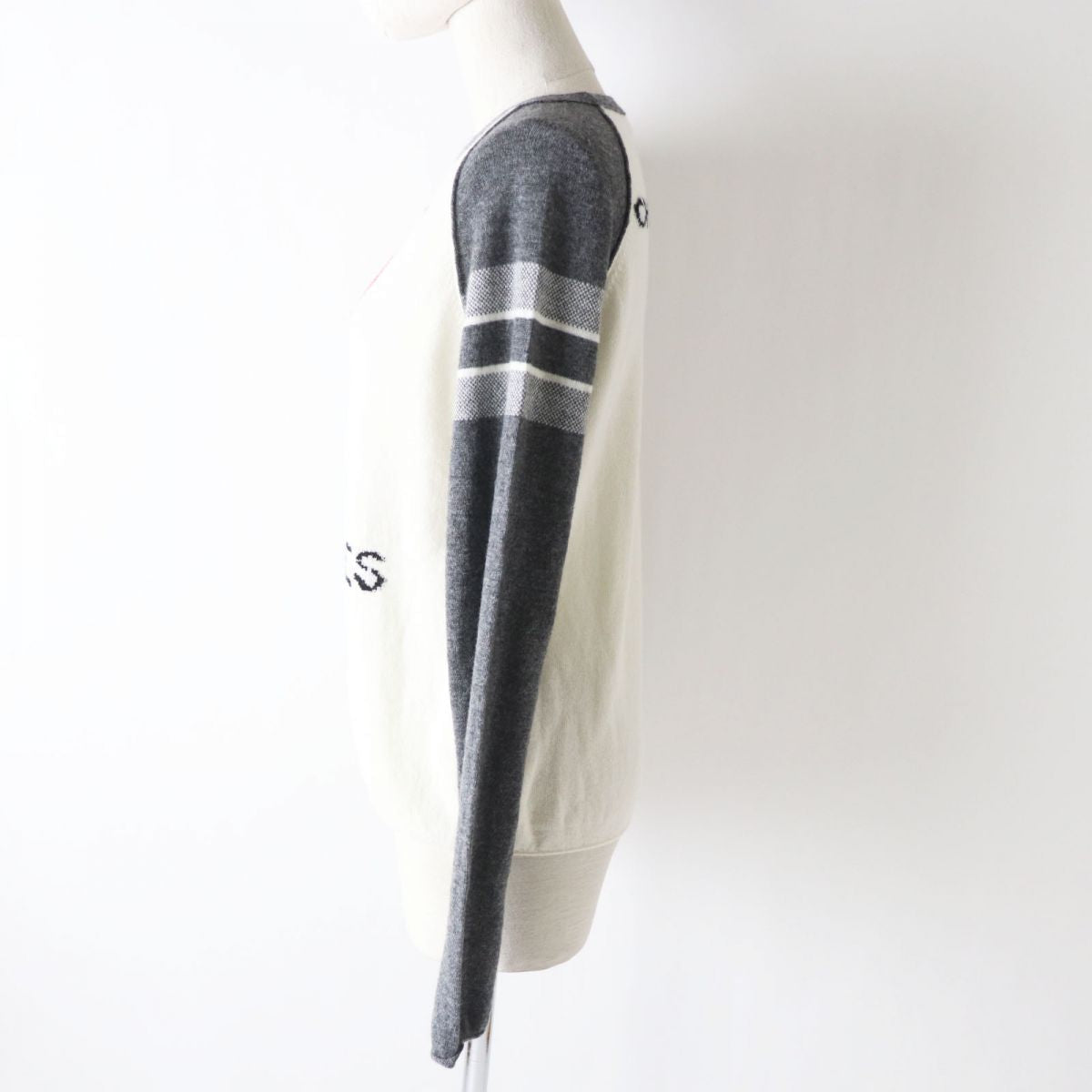 Christian Dior knit Main: 100% cashmere Gray x White x Red Women 38