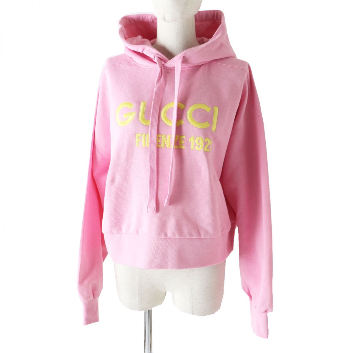 GUCCI Hoodie Main: 100% cotton, Part: 99% cotton, Part: 1% polyurethane, Part: 100% polyester Pink x Yellow Women M