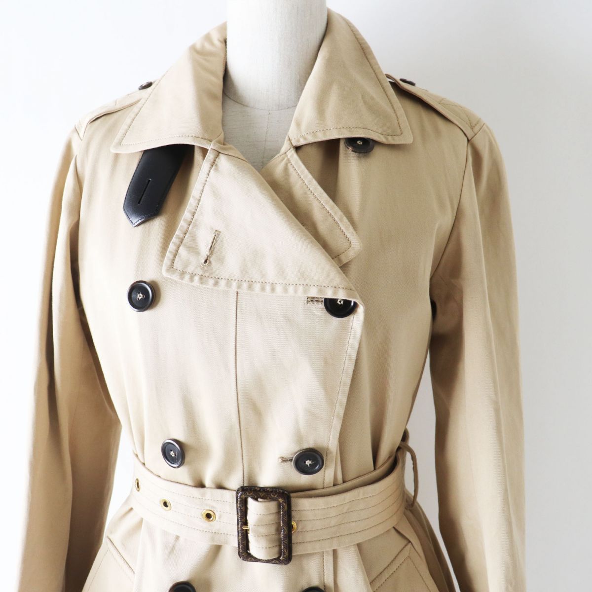LOUIS VUITTON trench coat cotton beige 34