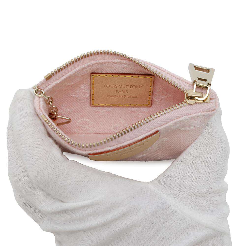 LOUIS VUITTON Pochette Cles Washed PinkM13208 Monogram Denim