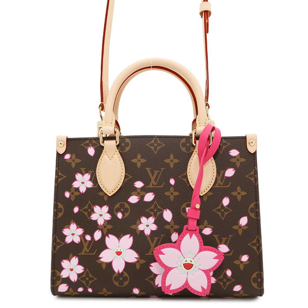 LOUIS VUITTON LV × TM Onthego Cherry Blossom Sakura BrownM13269 Monogram Size PM