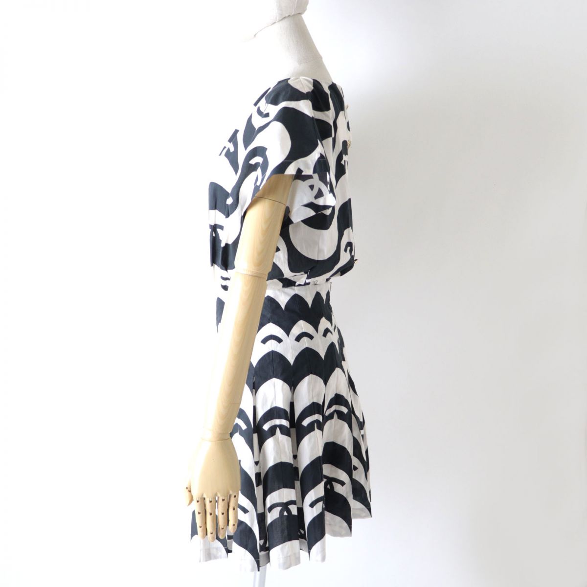 CHANEL one piece Main: 100% cotton Black White Women 34