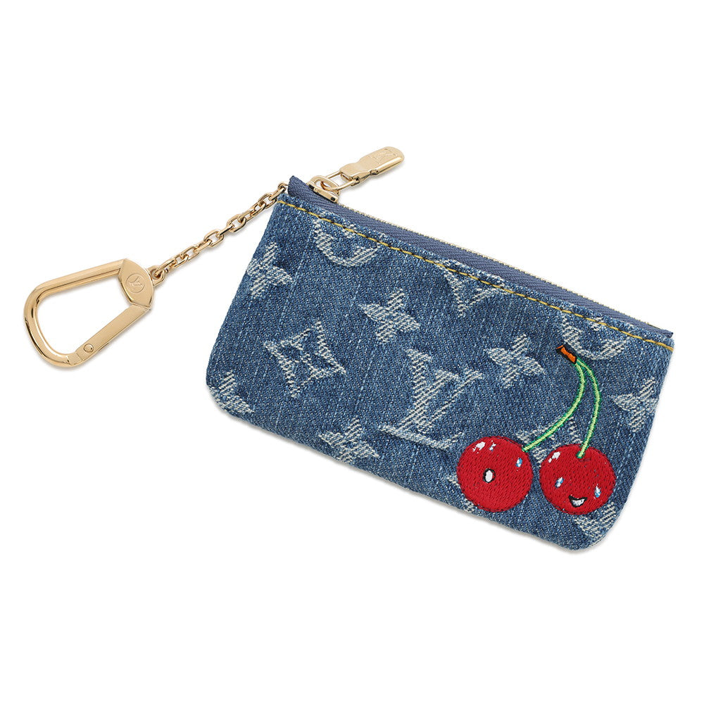 LOUIS VUITTON LV Ã TM Card Key Case Pochette Cles BlueM14938 Monogram Cherry Denim