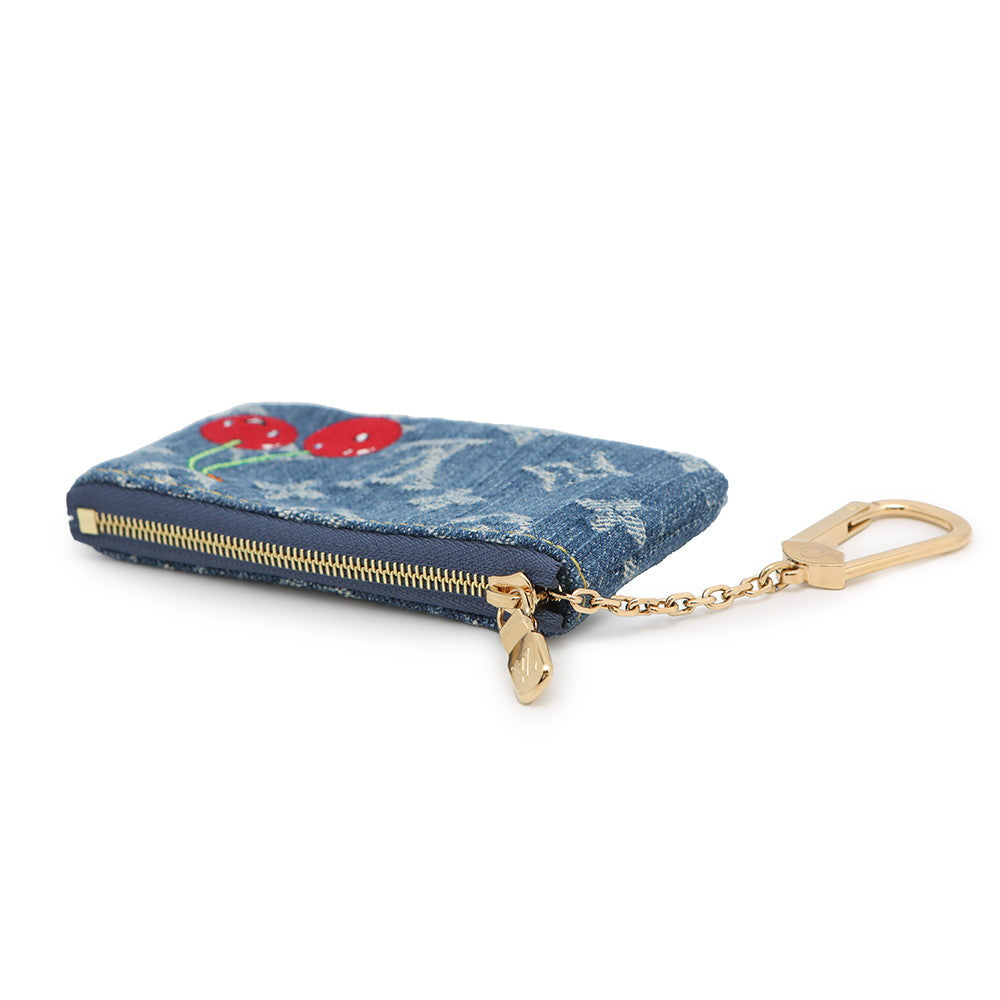 LOUIS VUITTON LV Ã TM Card Key Case Pochette Cles BlueM14938 Monogram Cherry Denim