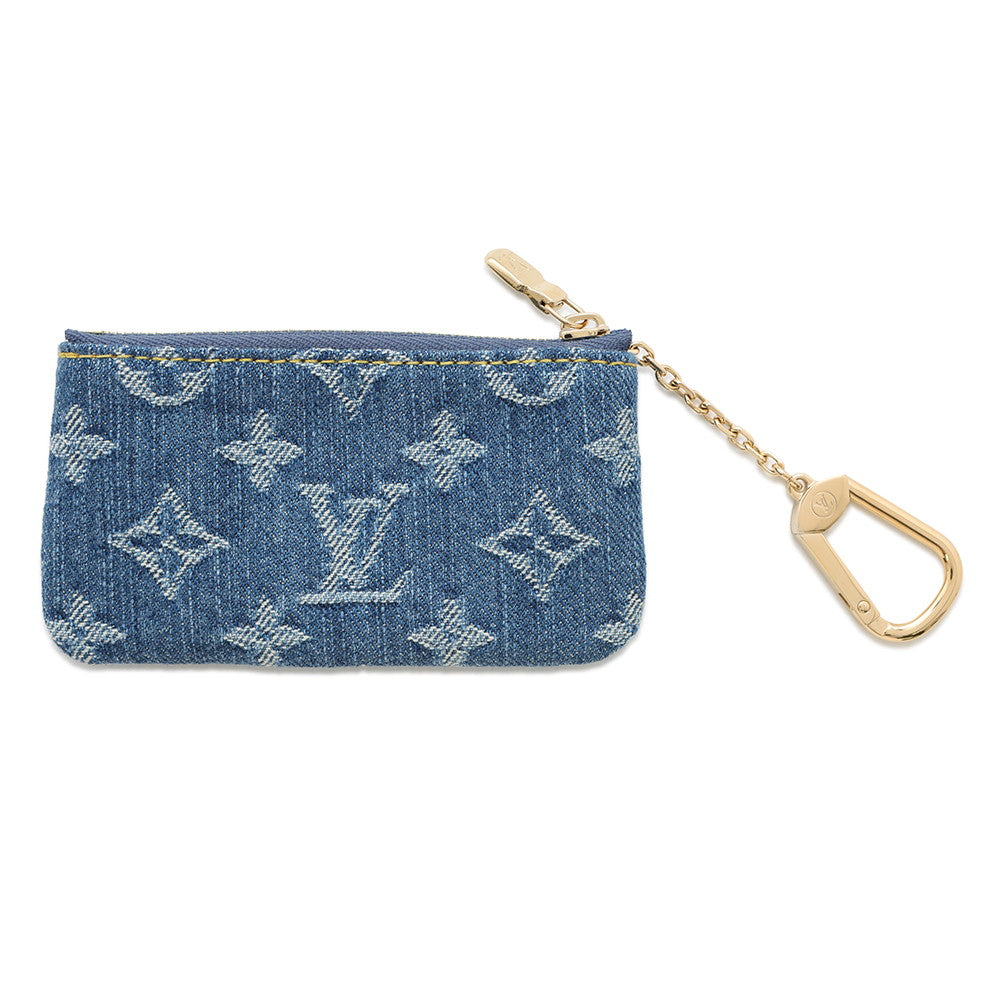 LOUIS VUITTON LV Ã TM Card Key Case Pochette Cles BlueM14938 Monogram Cherry Denim