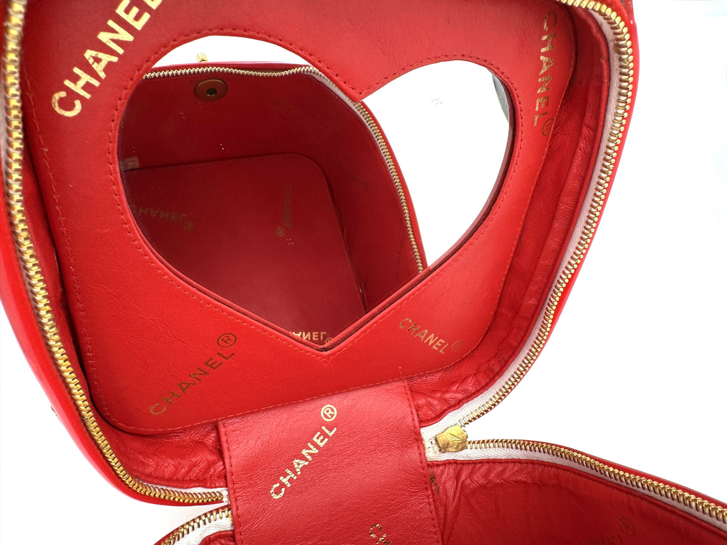 Chanel 1995  Barbie Red Heart-Mirror Vanity Case Bag