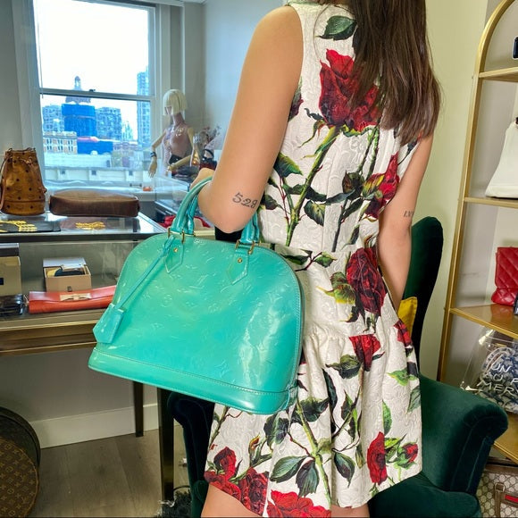 LOUIS VUITTON Alma BB Mint Green monogram Handbag