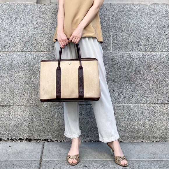 Luxury Hermes Garden party36 cloth tote TWS