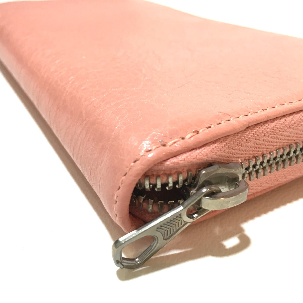 BALENCIAGA Long Wallet Purse 419805 leather pink beige Exclusive Wallet Women