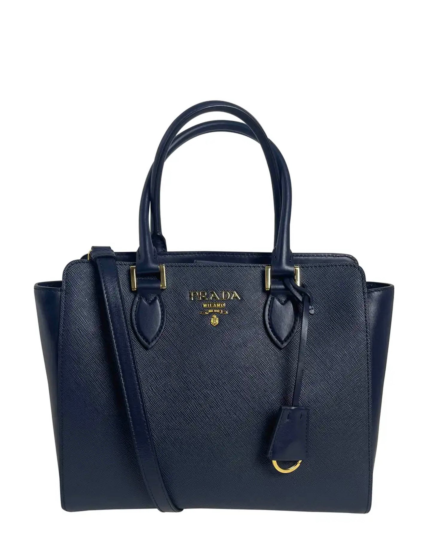 Prada Blue Saffiano Small Top Handle Crossbody Bag 1BA113
