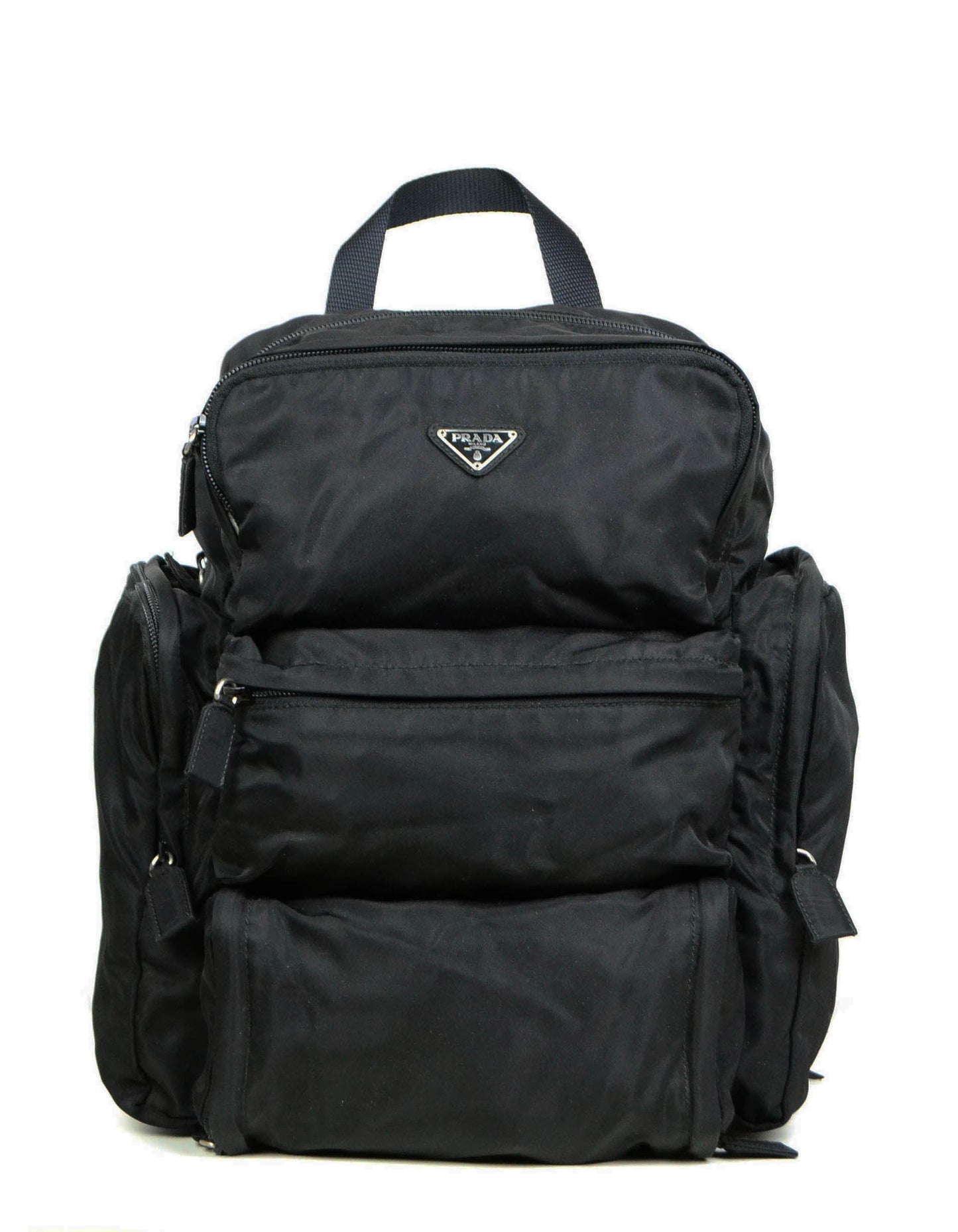 Prada Black Nylon Multipocket Backpack Bag