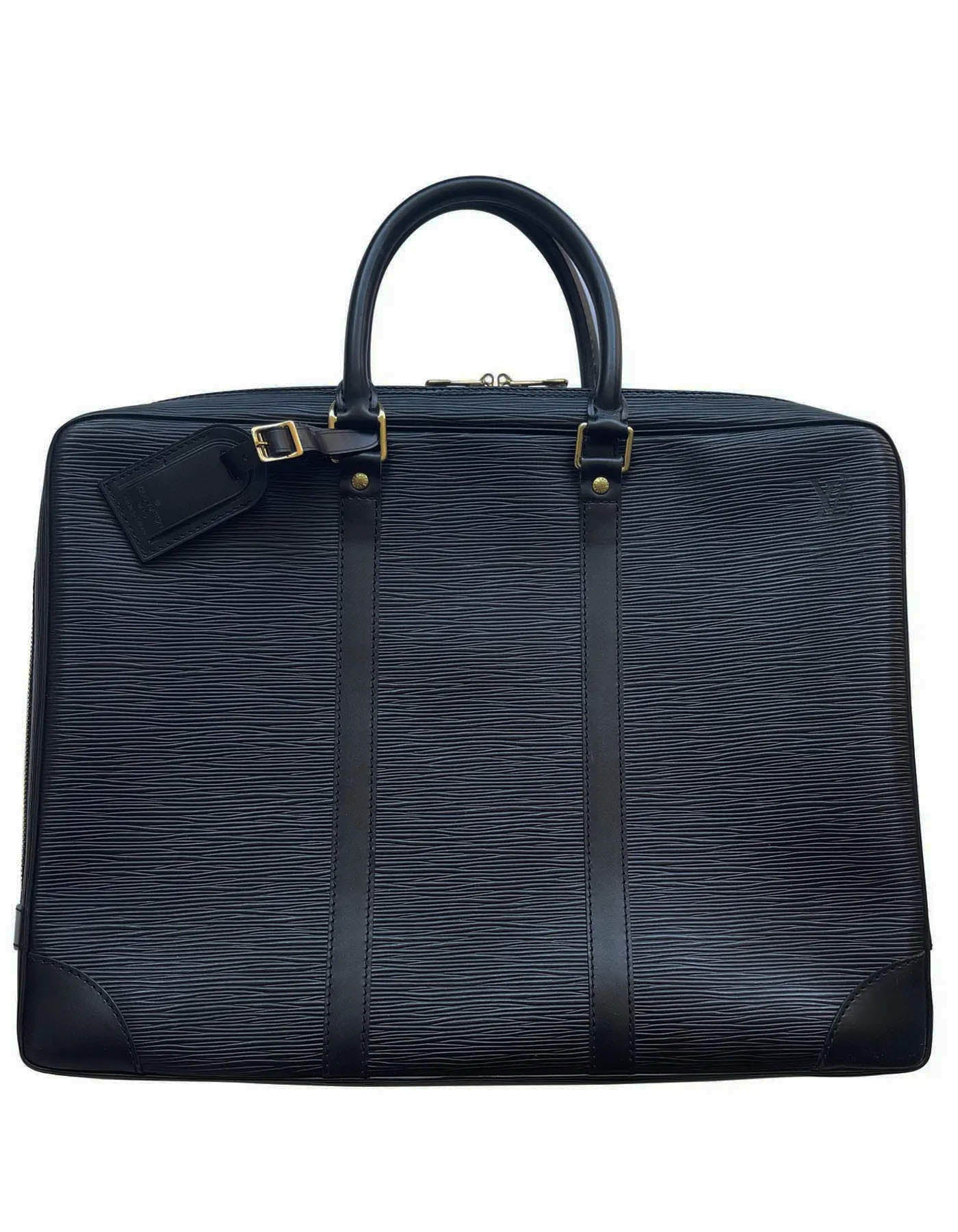 Louis Vuitton Black Epi Leather Porte-Documents Voyage Briefcase