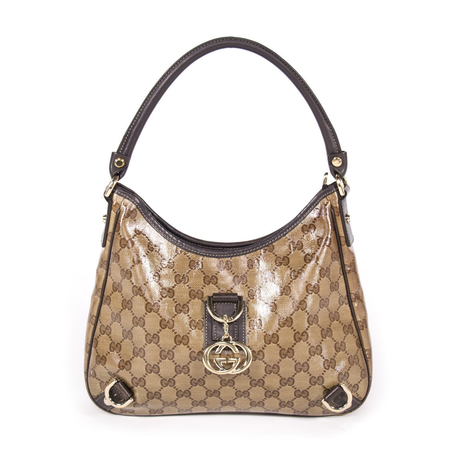 Gucci Leather Canvas Shoulder Bag Style 35