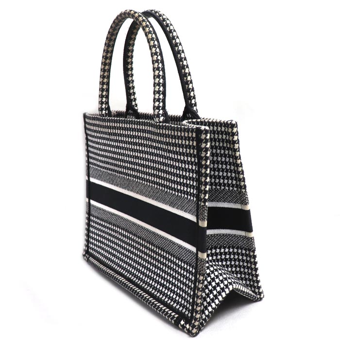Dior Book Tote Houndstooth Canvas Tote Bag