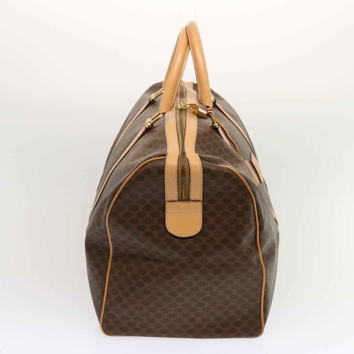 Luxury CELINE Macadam Canvas Boston Bag PVC Brown  mr049