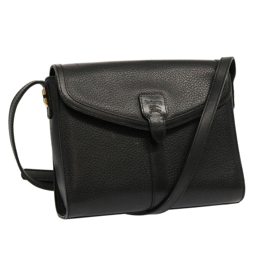 Luxury BurberrySs Shoulder Bag Leather Black Auth mr101
