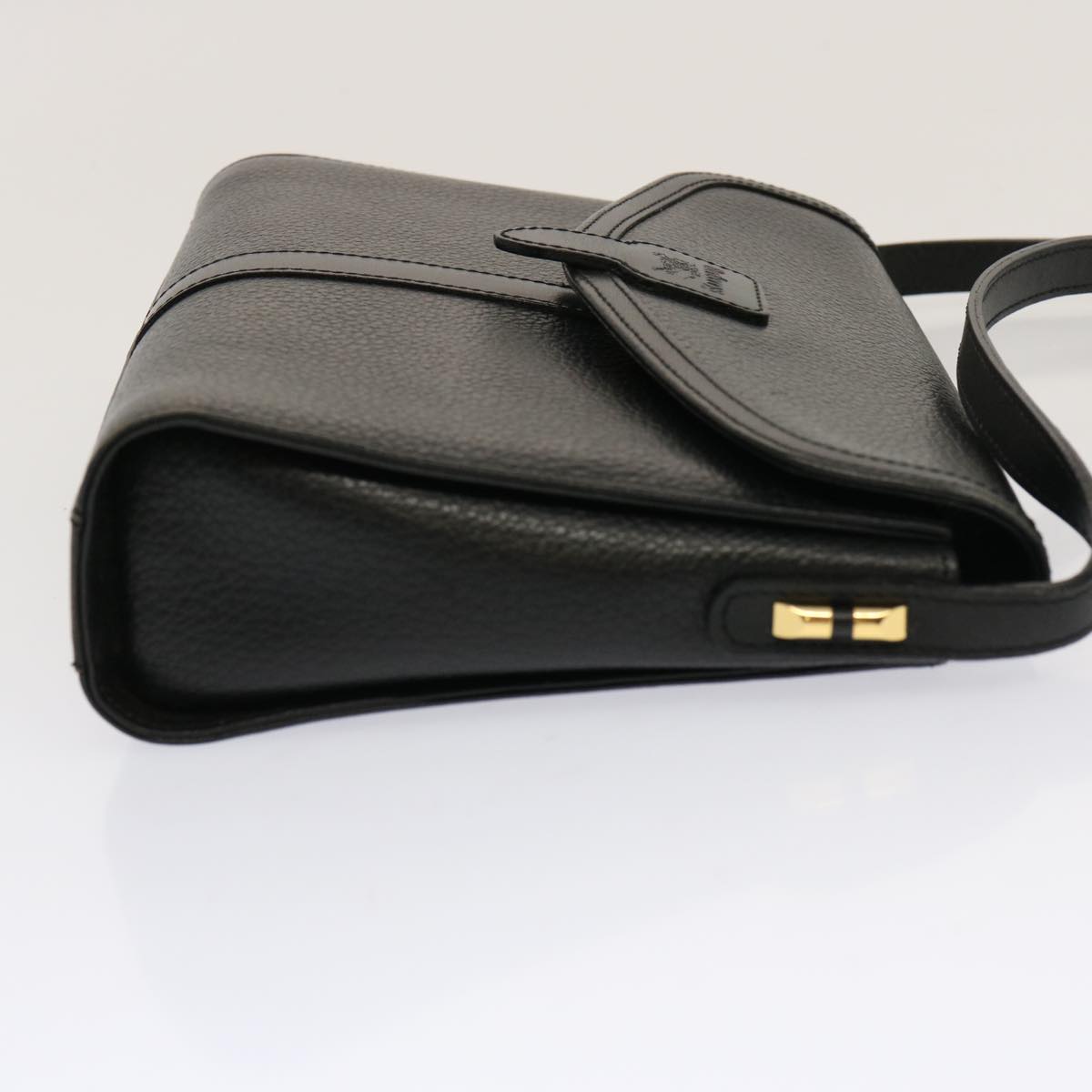 Luxury BurberrySs Shoulder Bag Leather Black Auth mr101